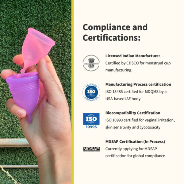 iCare Reusable Menstrual Cup, Medium Size, Translucent, Skin Friendly, Useable for 8-12 hours - Image 4