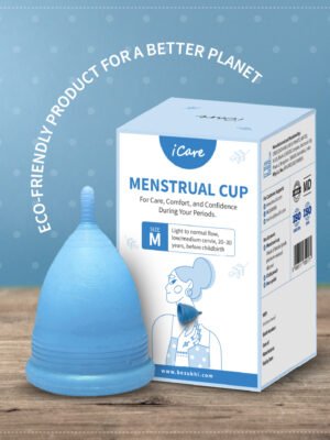 iCare Reusable Menstrual Cup Medium Size, Skin-friendly