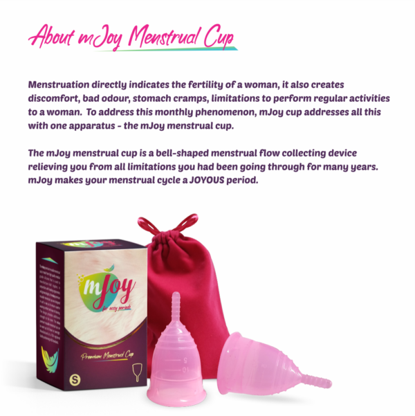 mJoy Reusable Menstrual Cup, Small Size, Made of Skin Friendly Medical Grade Silicone - Image 4