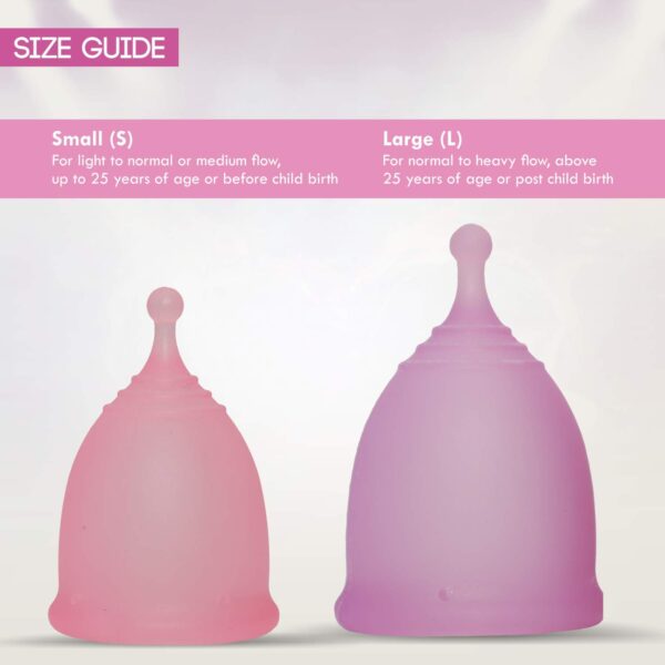 ezy Reusable Menstrual Cup, Large Size, Made from Medical Grade Silicone, Useable for 8-12 hours - Image 2