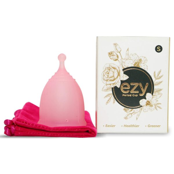 ezy Reusable Menstrual Cup, Medium Size, Made from Medical Grade Silicone, Useable for 8-12 hours