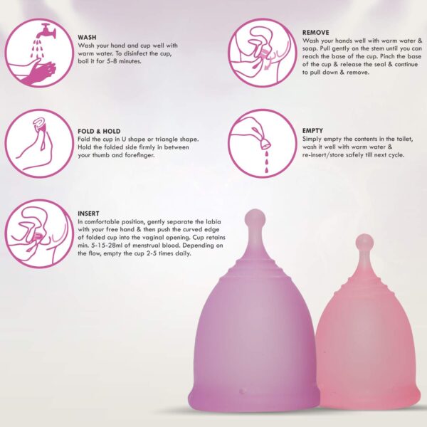 ezy Reusable Menstrual Cup, Large Size, Made from Medical Grade Silicone, Useable for 8-12 hours - Image 4