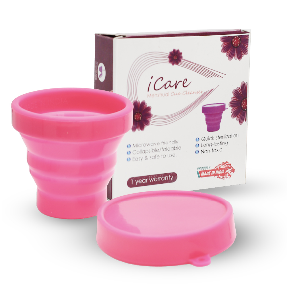 Silicone Foldable Cleaning Container | Collapsible Sterilizing Cup for Menstrual Cup Cleaning & Hygiene Care