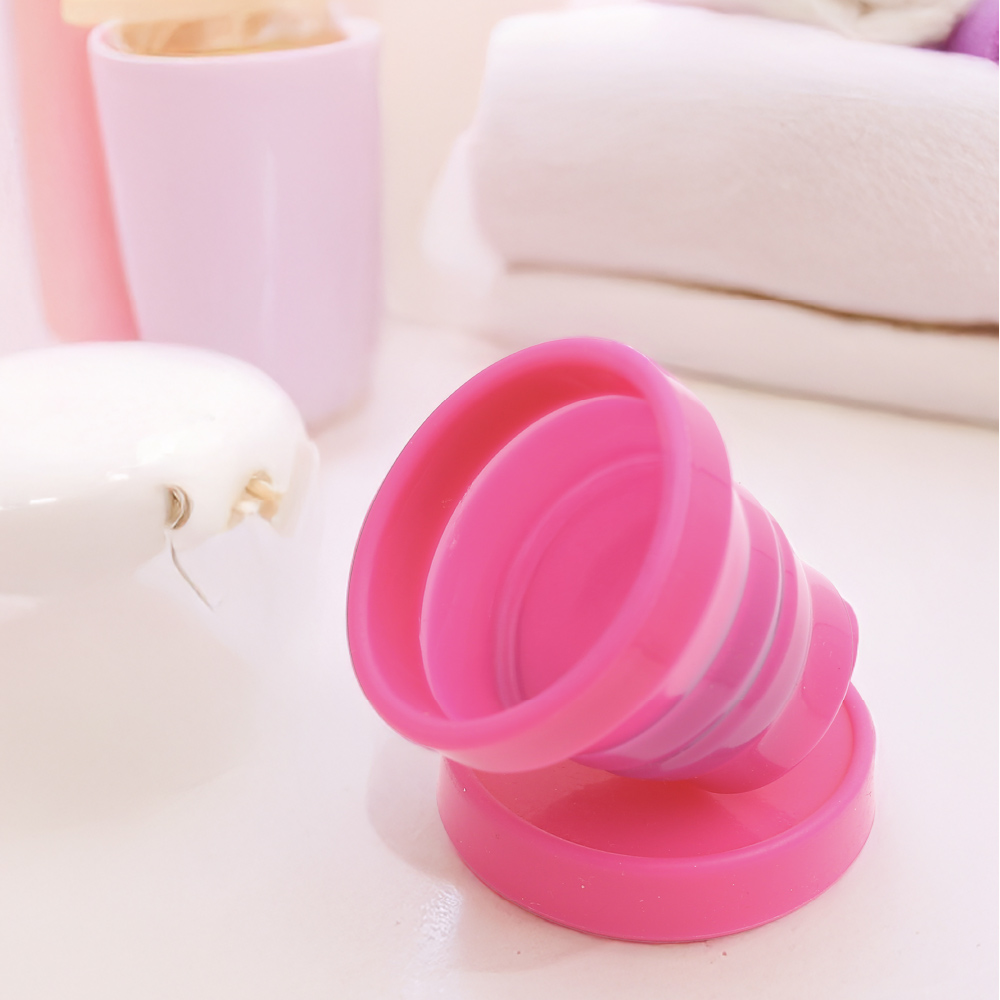 Silicone Foldable Cleaning Container | Collapsible Sterilizing Cup for Menstrual Cup Cleaning & Hygiene Care