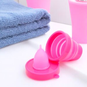 Complete Period Care Kit | Menstrual Cup with Foldable Sterilizing Container | Medical-Grade Silicone, Reusable & Leakproof