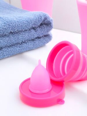 Complete Period Care Kit | Menstrual Cup with Foldable Sterilizing Container | Medical-Grade Silicone, Reusable & Leakproof