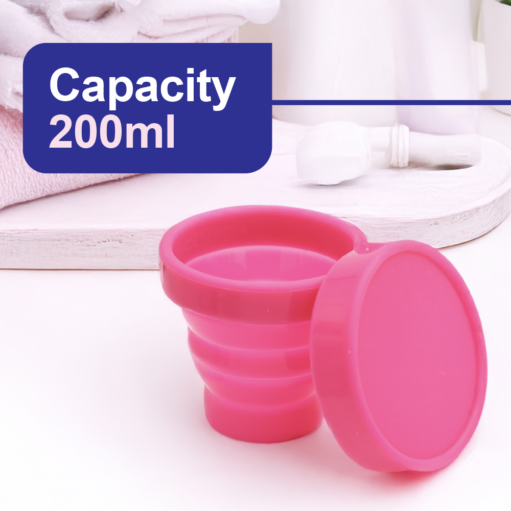 Silicone Foldable Cleaning Container | Collapsible Sterilizing Cup for Menstrual Cup Cleaning & Hygiene Care