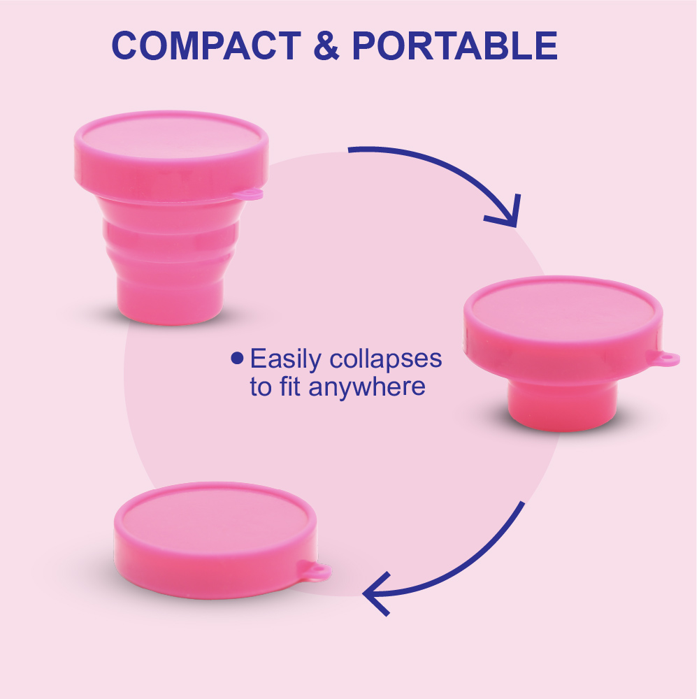 Silicone Foldable Cleaning Container | Collapsible Sterilizing Cup for Menstrual Cup Cleaning & Hygiene Care