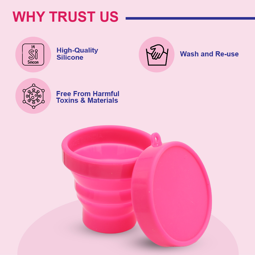 Silicone Foldable Cleaning Container | Collapsible Sterilizing Cup for Menstrual Cup Cleaning & Hygiene Care
