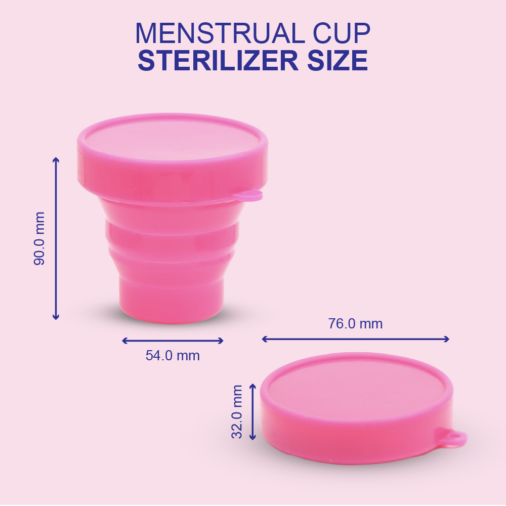 Silicone Foldable Cleaning Container | Collapsible Sterilizing Cup for Menstrual Cup Cleaning & Hygiene Care