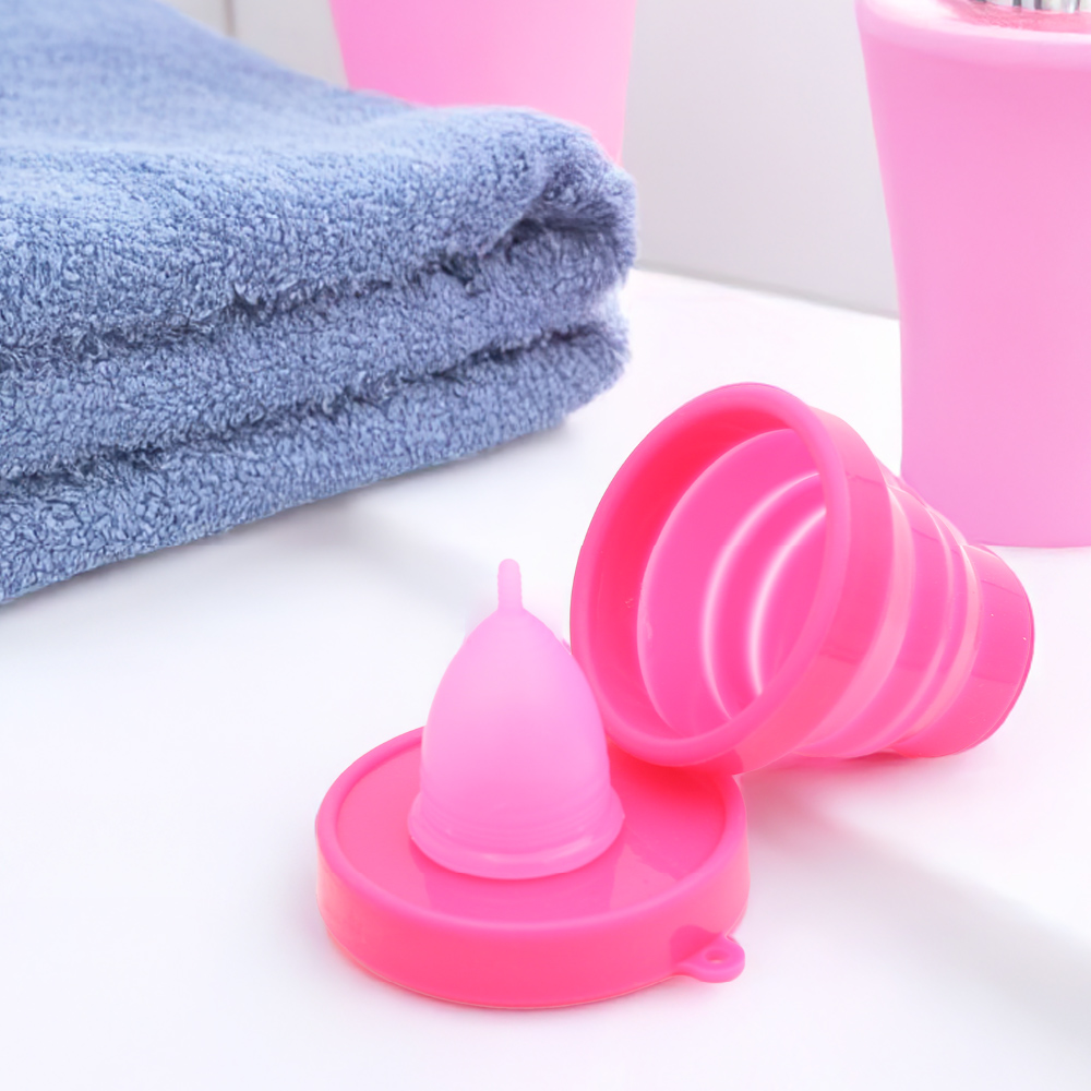 Silicone Foldable Cleaning Container | Collapsible Sterilizing Cup for Menstrual Cup Cleaning & Hygiene Care