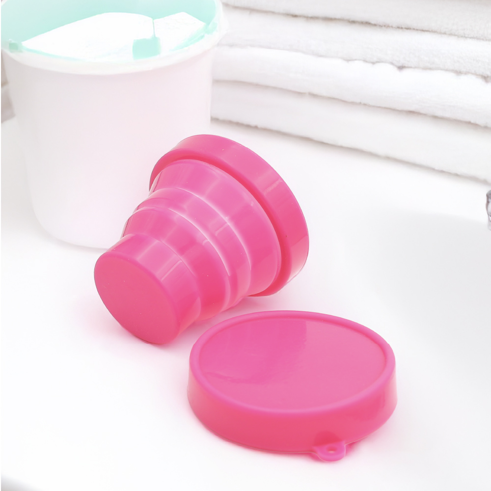 Silicone Foldable Cleaning Container | Collapsible Sterilizing Cup for Menstrual Cup Cleaning & Hygiene Care