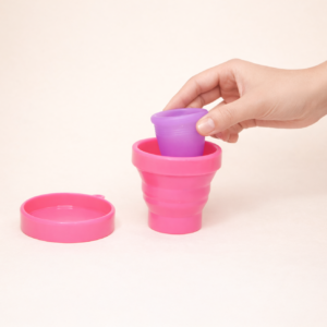 Silicone Foldable Cleaning Container | Collapsible Sterilizing Cup for Menstrual Cup Cleaning & Hygiene Care