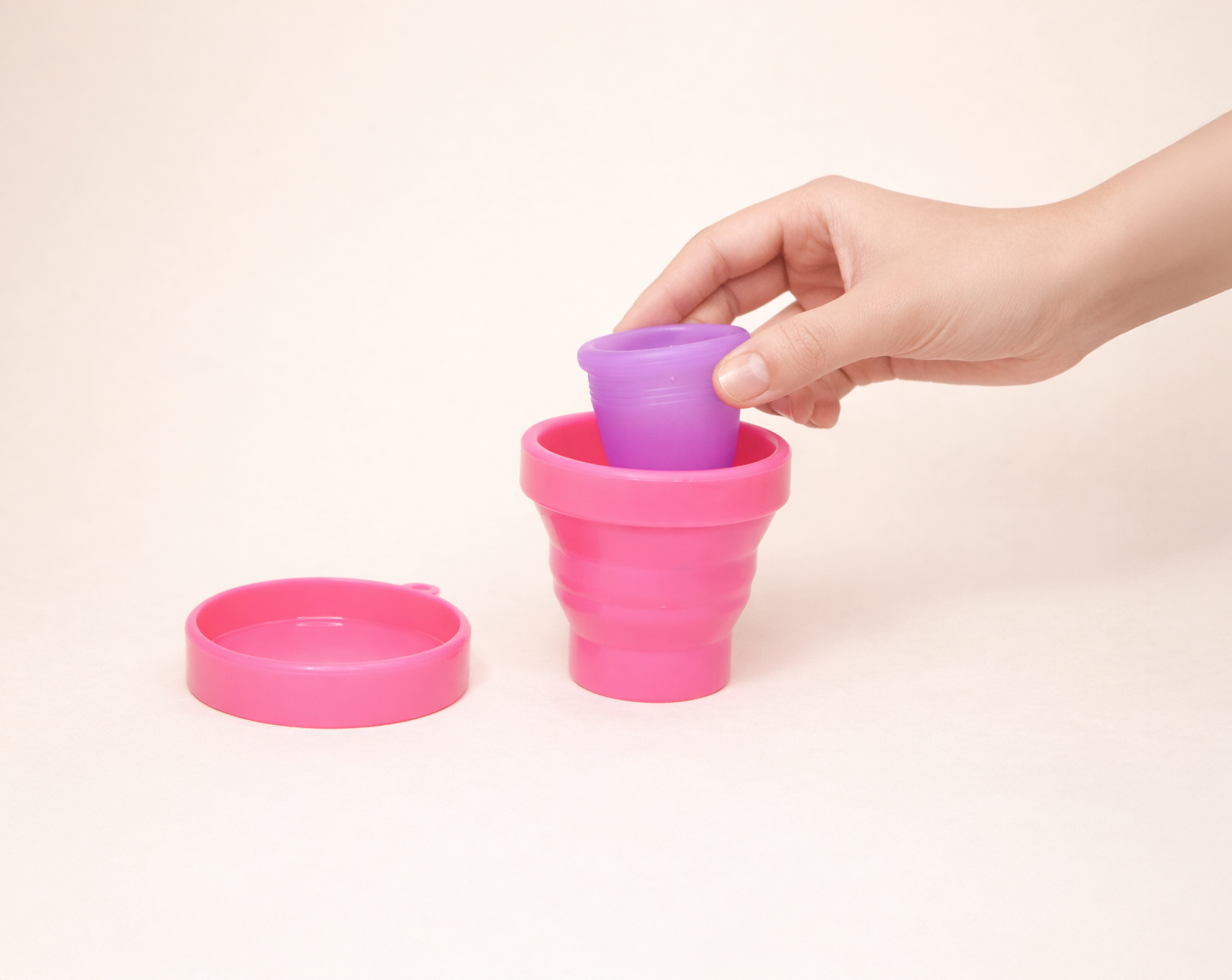 Silicone Foldable Cleaning Container | Collapsible Sterilizing Cup for Menstrual Cup Cleaning & Hygiene Care