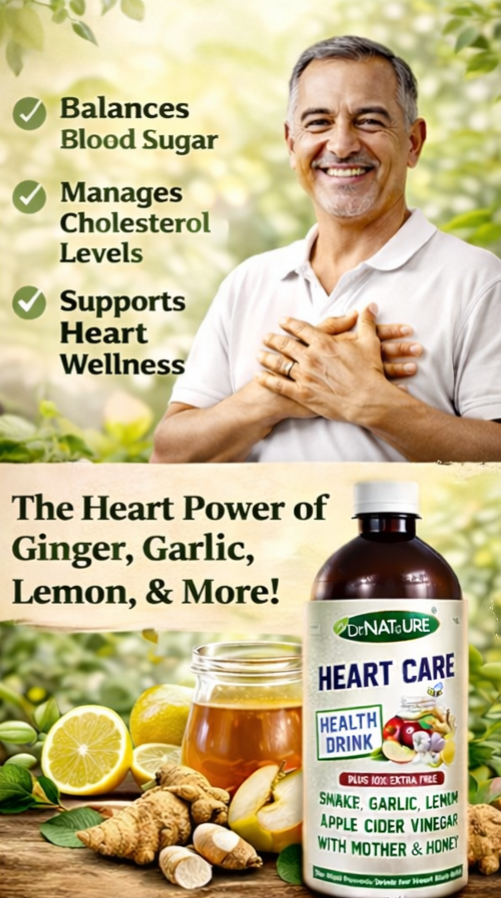Heart Care Apple Cider Vinegar Wellness Drink with Mother | Ginger, Garlic & Lemon with Honey | Daily Cardiovascular & Circulation Support