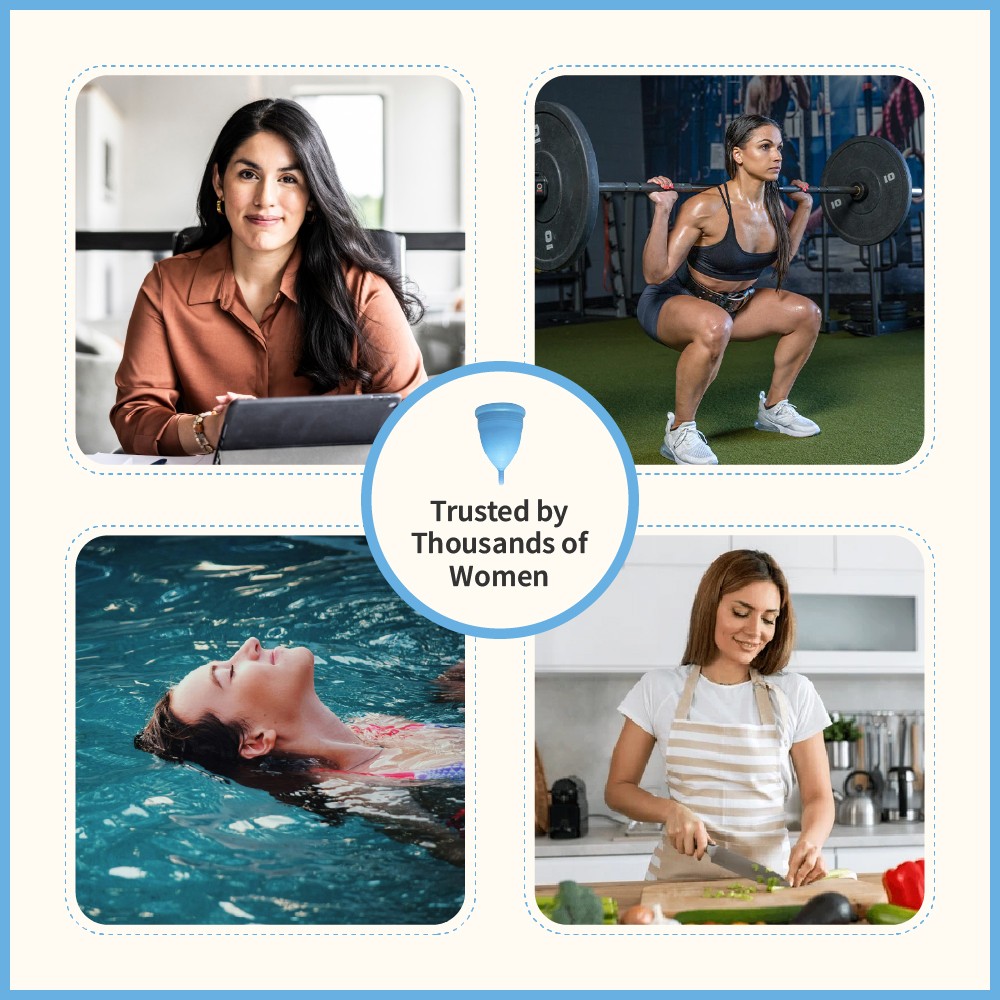 iCare Medium Menstrual Cup | Medical Grade Silicone Period Cup | Up to 8 Hours Leak Protection | Soft, Comfortable & Beginner Friendly