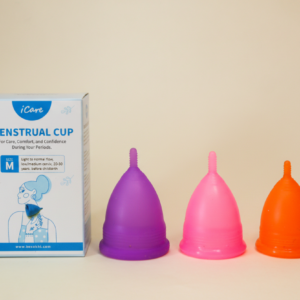 iCare Medium Menstrual Cup | Medical Grade Silicone Period Cup | Up to 8 Hours Leak Protection | Soft, Comfortable & Beginner Friendly