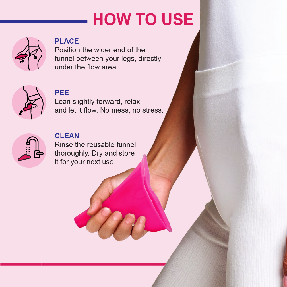 Reusable Silicone Female Urination Device (Stand & Pee) – Travel Hygiene Essential
