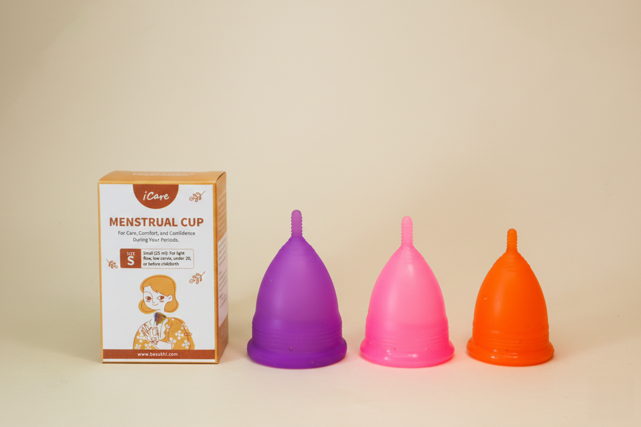iCare Small Menstrual Cup | Medical Grade Silicone Period Cup | Up to 8 Hours Leak Protection | Soft, Comfortable & Beginner Friendly