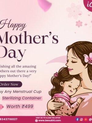 iCare Reusable Menstrual Cup Mother’s Day Gift Edition Free Silicone Sterilizing Container | Medical Grade Silicone | Comfortable Leakproof Period Care